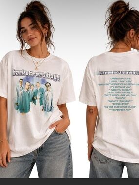 NWOT- Backstreet Boys T-Shirt Unisex White Graphic Tee Millenium